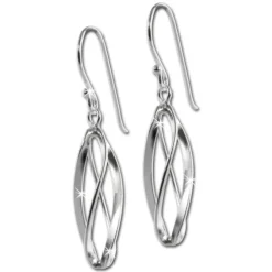 SilberDream Ohrringe verschlungenes Oval 925 Silber Ohrhänger SDO8803