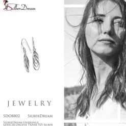 SilberDream Ohrringe verschlungene Träne 925 Silber Ohrhänger SDO8802