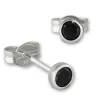 SilberDream Ohrringe Zirkonia schwarz 3mm 925 Silber Ohrstecker SDO5533S