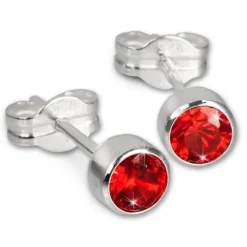 SilberDream Ohrringe Zirkonia rot 925 Silber Ohrstecker SDO503R
