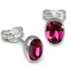 SilberDream Ohrringe Zirkonia oval fuchsia 925er Ohrstecker SDO552D