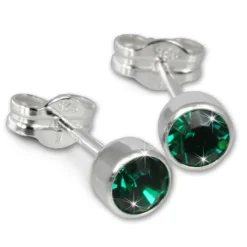 SilberDream Ohrringe Zirkonia grün 925 Silber Ohrstecker SDO503G