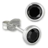 SilberDream Ohrringe Zirkonia schwarz 5mm 925 Silber Ohrstecker SDO5535S