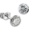 SilberDream Ohrringe Zirkonia weiß 5mm 925 Silber Ohrstecker SDO9205W