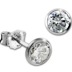 SilberDream Ohrringe Zirkonia weiß 5mm 925 Silber Ohrstecker SDO9205W
