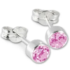 SilberDream Ohrringe Zirkonia pink 925 Silber Ohrstecker SDO503P