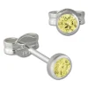SilberDream Ohrringe Zirkonia hellgrün 3mm 925 Silber Ohrstecker SDO5533L