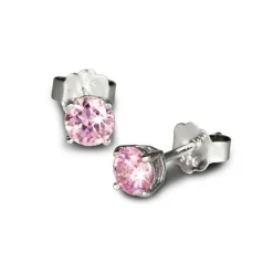 SilberDream Ohrringe Zirkonia rosa 3mm 925 Silber Ohrstecker SDO713A