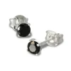 SilberDream Ohrringe Zirkonia schwarz 4mm rund Silber Stecker SDO714S