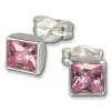 SilberDream Ohrringe Zirkonia rosa 925 Silber Ohrstecker SDO558A