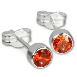 SilberDream Ohrringe Zirkonia orange 925 Silber Ohrstecker SDO503O