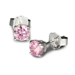 SilberDream Ohrringe Zirkonia rosa 4mm 925 Silber Ohrstecker SDO714A