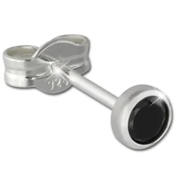 SilberDream Ohrringe Zirkonia schwarz 3mm 925 Silber Ohrstecker SDO5533S