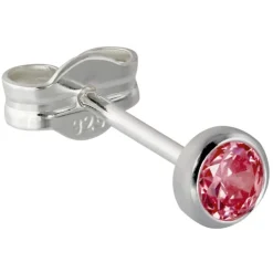SilberDream Ohrringe Zirkonia rubinrot 3mm 925 Silber Ohrstecker SDO5533P