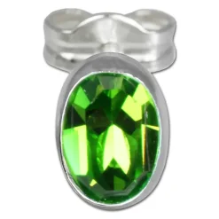 SilberDream Ohrringe Zirkonia oval hellgrün Silber Ohrstecker SDO552L
