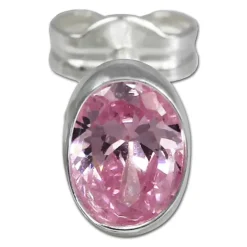 SilberDream Ohrringe Zirkonia oval rosa 925er Ohrstecker SDO552A