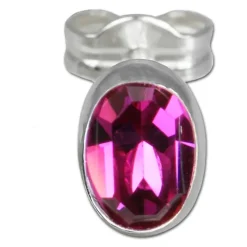 SilberDream Ohrringe Zirkonia oval pink 925er Ohrstecker SDO552P
