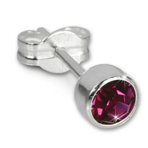 SilberDream Ohrringe Zirkonia fuchsia 925 Silber Ohrstecker SDO503A