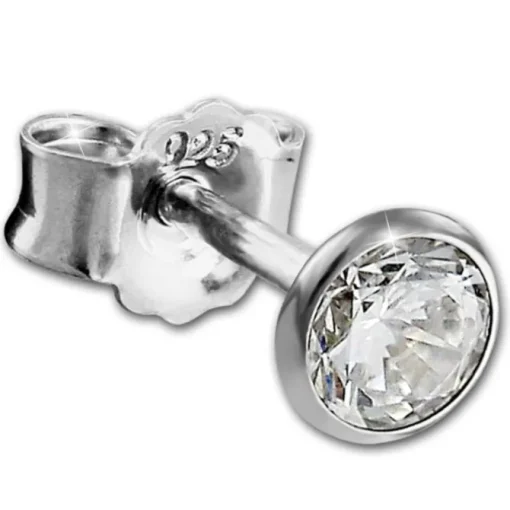 SilberDream Ohrringe Zirkonia weiß 5mm 925 Silber Ohrstecker SDO9205W