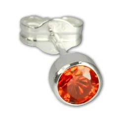 SilberDream Ohrringe Zirkonia orange 925 Silber Ohrstecker SDO503O