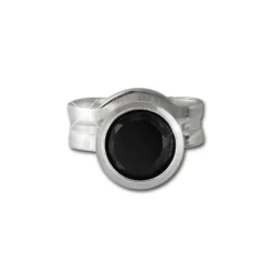 SilberDream Ohrringe Zirkonia schwarz 3mm 925 Silber Ohrstecker SDO5533S