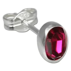 SilberDream Ohrringe Zirkonia oval fuchsia 925er Ohrstecker SDO552D