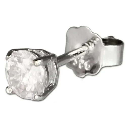SilberDream Ohrringe Zirkonia weiß 3mm 925 Silber Ohrstecker SDO713W