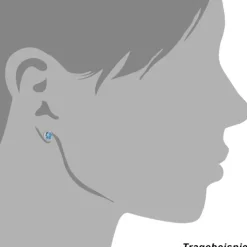 SilberDream Ohrringe Zirkonia hellblau 3mm 925 Silber Ohrstecker SDO5533H