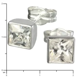 SilberDream Ohrringe Zirkonia weiß 925 Silber Ohrstecker SDO558W