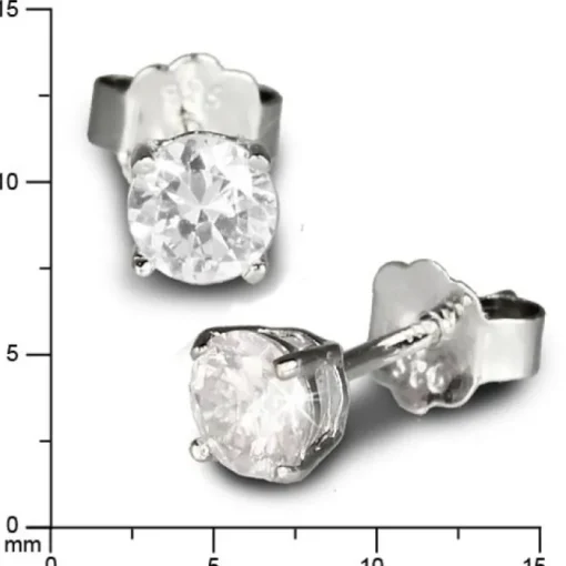 SilberDream Ohrringe Zirkonia weiß 4mm 925 Silber Ohrstecker SDO714W