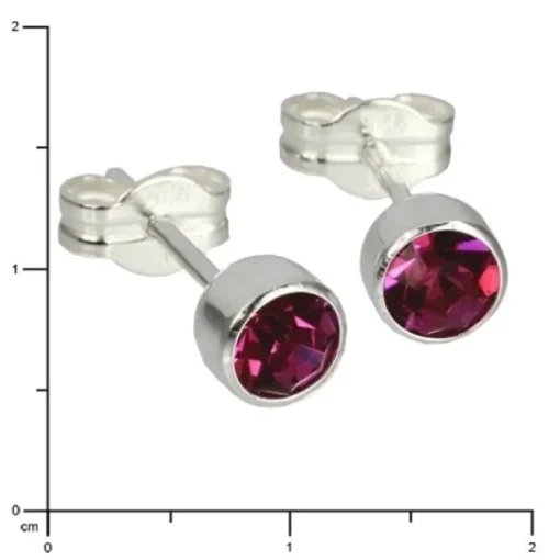 SilberDream Ohrringe Zirkonia fuchsia 925 Silber Ohrstecker SDO503A