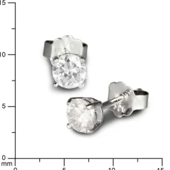 SilberDream Ohrringe Zirkonia weiß 3mm 925 Silber Ohrstecker SDO713W
