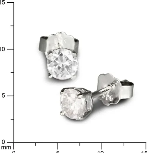 SilberDream Ohrringe Zirkonia weiß 3mm 925 Silber Ohrstecker SDO713W