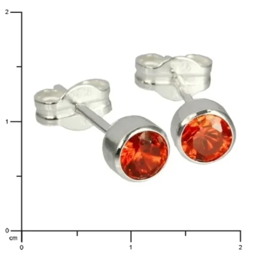 SilberDream Ohrringe Zirkonia orange 925 Silber Ohrstecker SDO503O