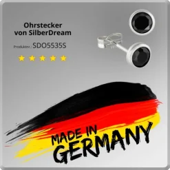 SilberDream Ohrringe Zirkonia schwarz 5mm 925 Silber Ohrstecker SDO5535S