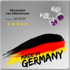 SilberDream Ohrringe Zirkonia lila 925 Silber Ohrstecker SDO503V