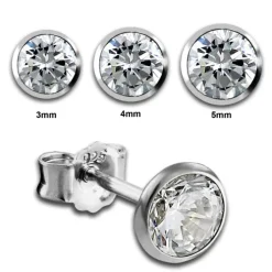 SilberDream Ohrringe Zirkonia weiß 5mm 925 Silber Ohrstecker SDO9205W