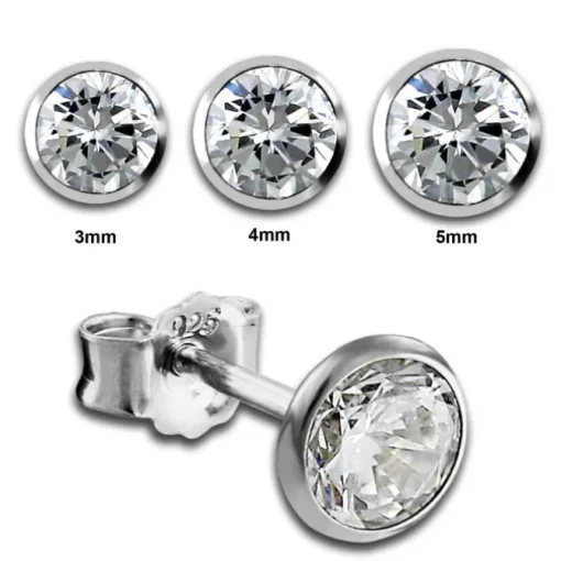 SilberDream Ohrringe Zirkonia weiß 5mm 925 Silber Ohrstecker SDO9205W