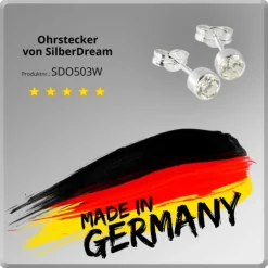 SilberDream Ohrringe Zirkonia weiß 925 Silber Ohrstecker SDO503W