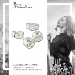 SilberDream Ohrringe Zirkonia weiß 925 Silber Ohrstecker SDO503W