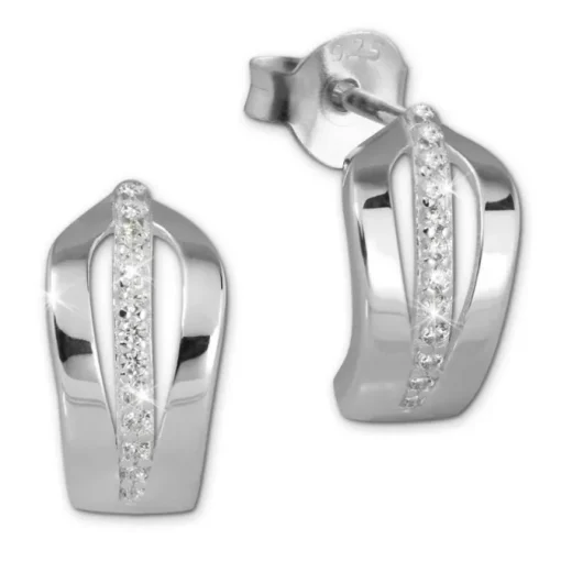 SilberDream Ohrstecker 12 Zirkonia weiß 925er Silber Damen Ohrring SDO4273W
