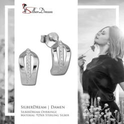 SilberDream Ohrstecker 12 Zirkonia weiß 925er Silber Damen Ohrring SDO4273W