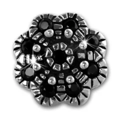 SilberDream Ohrstecker Blume Zirkonia schwarz 925er Silber Damen SDO8519S