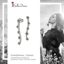 SilberDream Ohrstecker Blumenranke 925 Silber Damenohrringe SDO453J