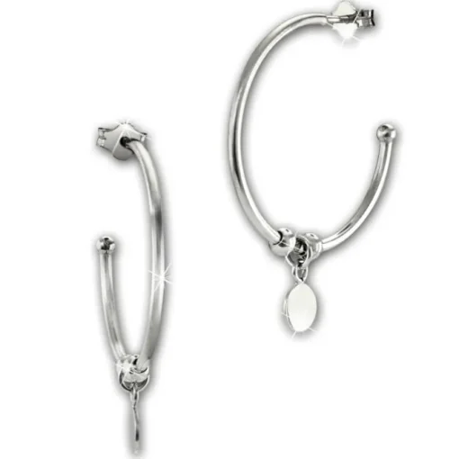 SilberDream Ohrstecker Creole Rund 925 Sterling Silber Damen SDO6701J