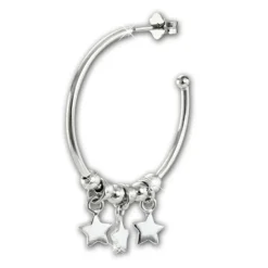 SilberDream Ohrstecker Creole Sterne 925 Sterling Silber Damen SDO6702J