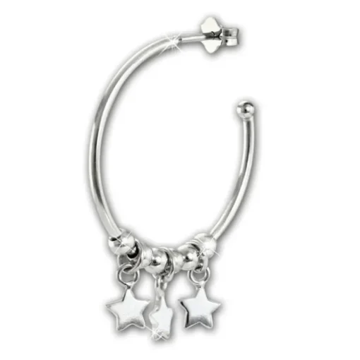 SilberDream Ohrstecker Creole Sterne 925 Sterling Silber Damen SDO6702J