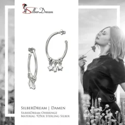 SilberDream Ohrstecker Creole Sterne 925 Sterling Silber Damen SDO6702J