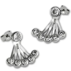 SilberDream Ohrstecker Dangle Ear Cuff Rund Zirkonia 925 Silber Ohrringe GSO500W