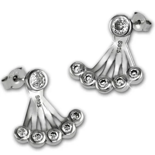SilberDream Ohrstecker Dangle Ear Cuff Rund Zirkonia 925 Silber Ohrringe GSO500W